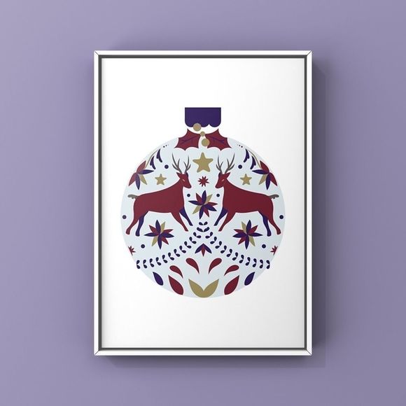 Limited edition modern minimalist Christmas illustration ornament art print set - Picture 15 of 16